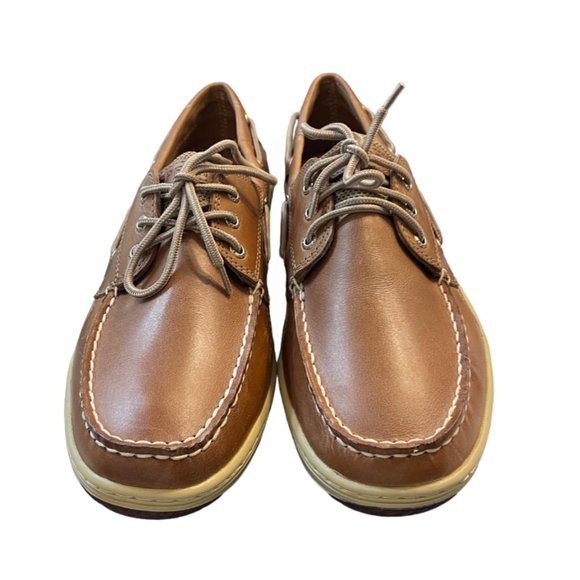 Men's Sperry Billfish 3-Eye Boat Shoe, Dark Tan, Size 12W, New in Box - Picture 4 of 11